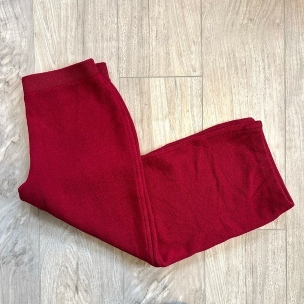 St John Collection By Marie Red Santana Knit Crop Hi Rise Pants